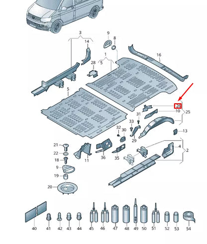 NEW VW TRANSPORTER VI T6 JACK RETAINER 7H0860343A