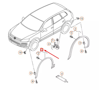 NEW VW TOUAREG 7P FRONT LEFT FENDER WHEEL FLARE COVER 7P6853717AGRU ORIGINAL
