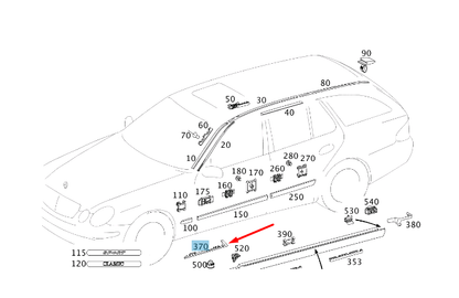 NEW MB E W211 FRONT LEFT ROCKER PANEL MOLDING SEAL A2116980998 ORIGINAL