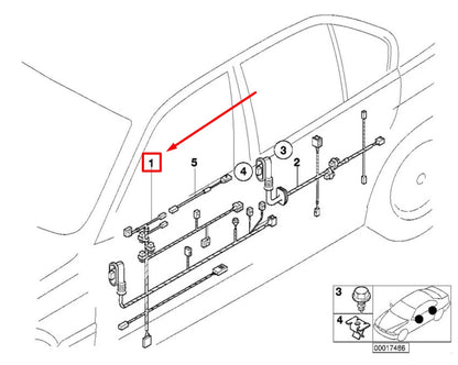NEW BMW 3 COMPACT E36 FRONT DOOR CABLES 8383107 61128383107 ORIGINAL