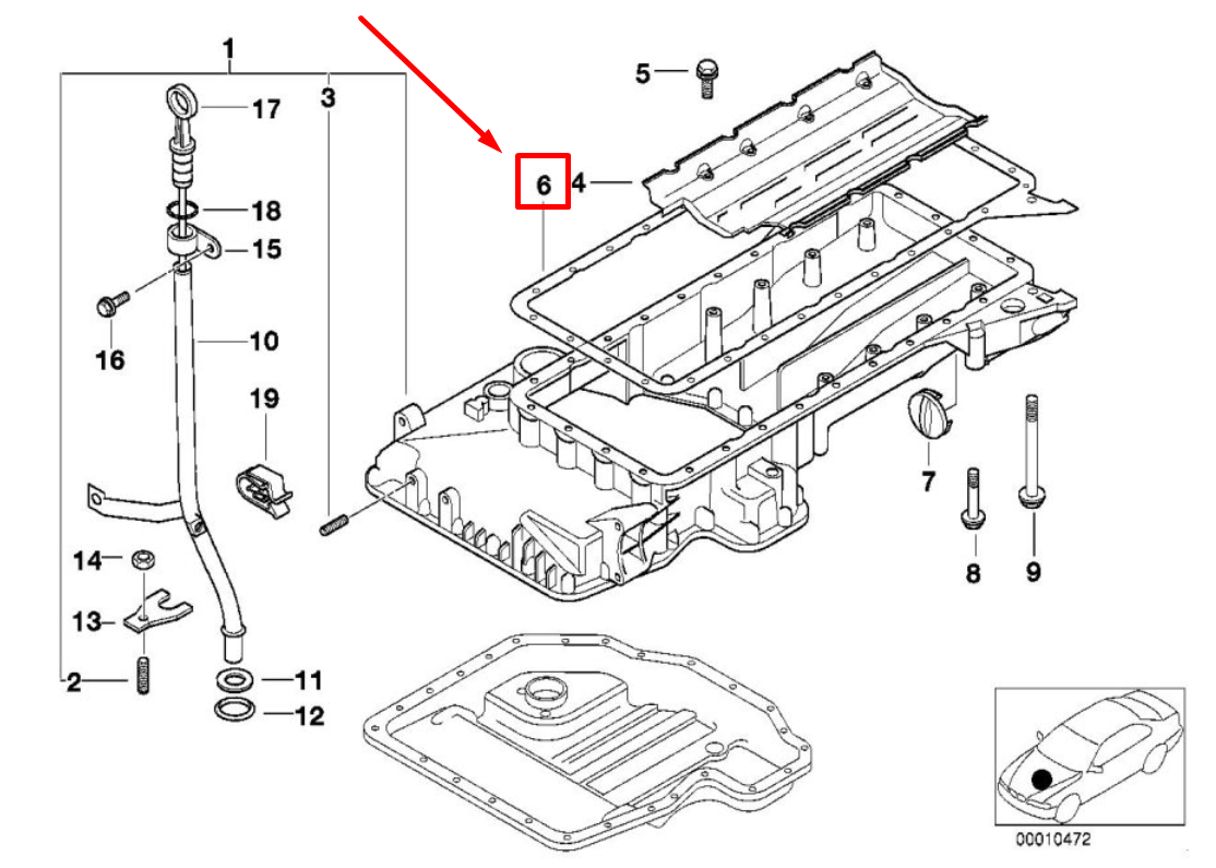 new bmw 5 e39 upper engine oil pan gasket 1742109 11131742109 original