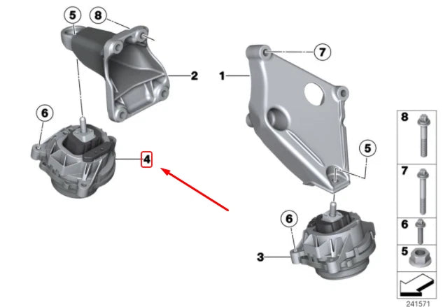 NEW BMW X3 F25 RIGHT SIDE ENGINE MOUNT 6799608 22116799608 ORIGINAL