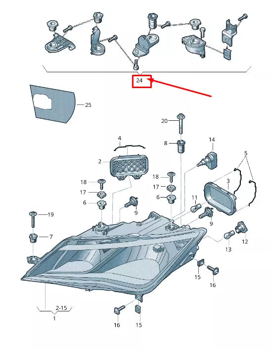 NEW SEAT LEON 5F RIGHT HEADLAMP SECURING ELEMENT REPAIR SET 5F0998226 ORIGINAL