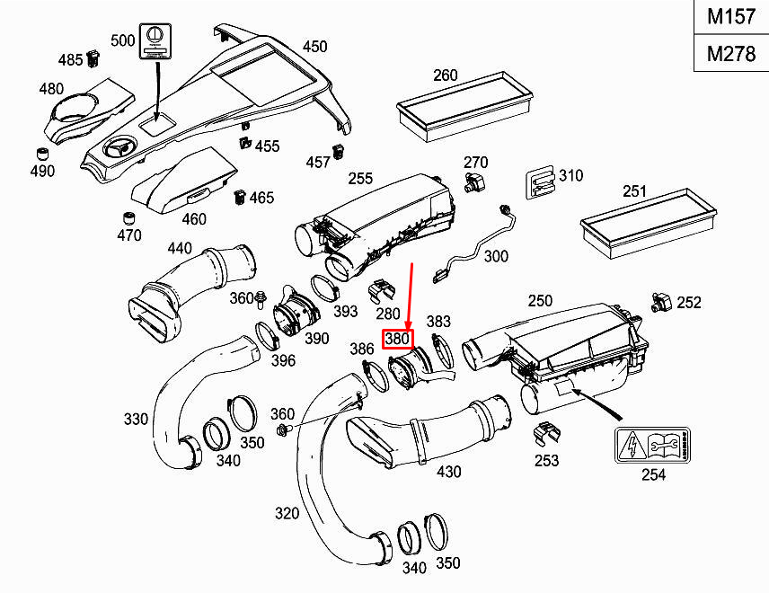 new mercedes-benz gle w166 left engine air intake tube boot a2780940891 original