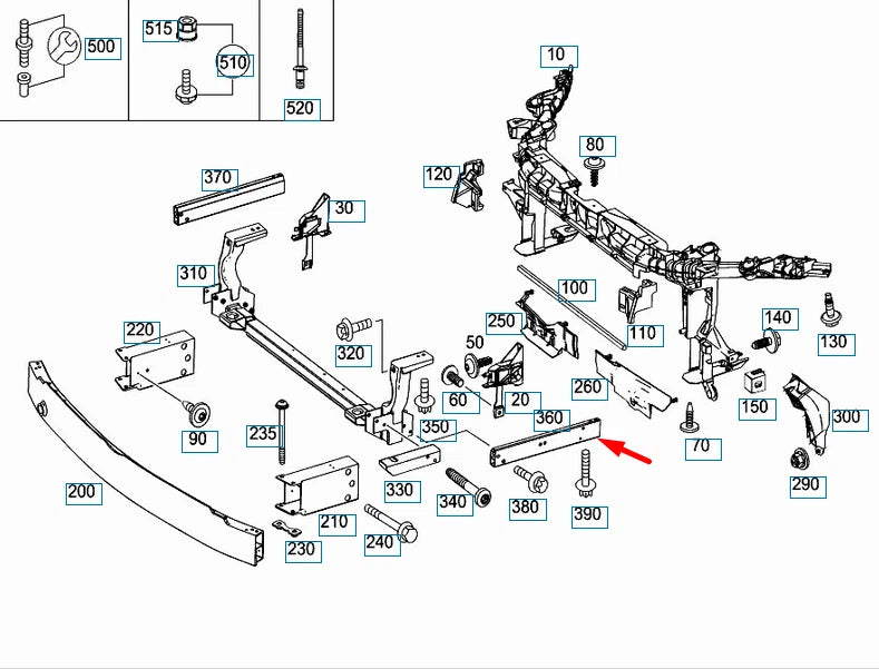NEW MERCEDES-BENZ B-CLASS W246 FRONT LEFT REINFORCEMENT BAR A2466280129 ORIGINAL