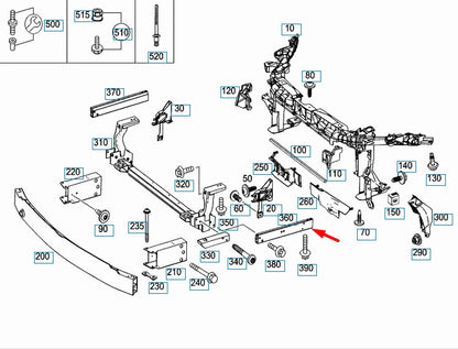 NEW MERCEDES-BENZ B-CLASS W246 FRONT LEFT REINFORCEMENT BAR A2466280129 ORIGINAL