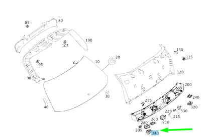 NEW MB GLC X253 HITCHING MECHANISM SWITCH BLOCK A22290525039051 ORIGINAL