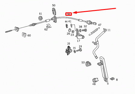 NEW MERCEDES-BENZ E W124 THROTTLE WIRE CABLE A1243002330 ORIGINAL