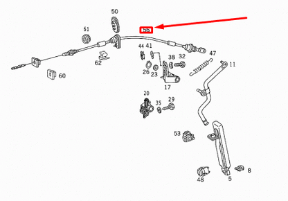 NEW MERCEDES-BENZ E W124 THROTTLE WIRE CABLE A1243002330 ORIGINAL