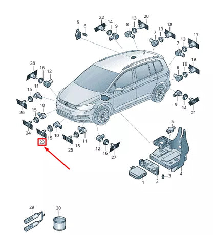 NEW VW TOURAN 5T FRONT LEFT CENTRE PARKING SENSOR BRACKET 5TA919493C