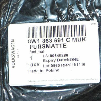 NEW AUDI A4 RS4 B9 FRONT VELOUR FLOOR MATS LHD 8W1863691C MUK