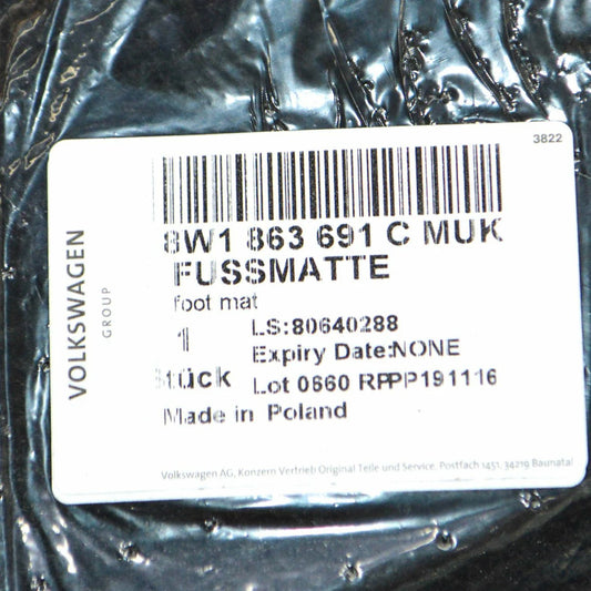 NEW AUDI A4 RS4 B9 FRONT VELOUR FLOOR MATS LHD 8W1863691C MUK