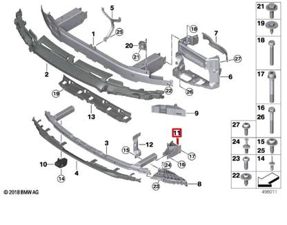 NEW BMW 7 G12 FRONT BUMPER RIGHT ADAPTER 51647357218 ORIGINAL