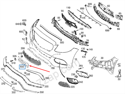 NEW MB C-CLASS W205 FRONT BUMPER LICENSE NUMBER PLATE A2058801144 2015 ORIGINAL