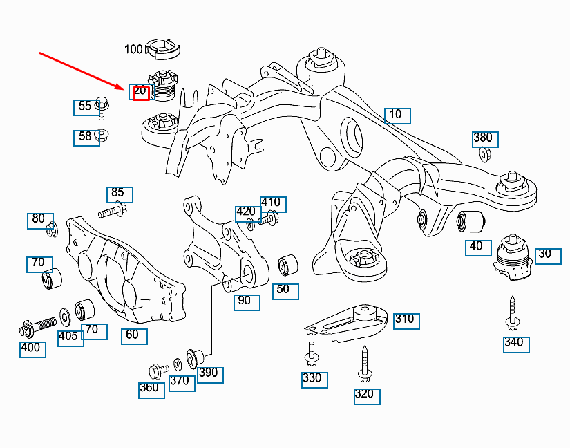 new mercedes-benz s w221 rear axle rubber bearing a2213511242 original