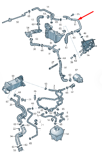 new volkswagen crafter sz coolant pipe 2n0121065bd original
