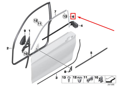 NEW BMW 2 F23 FRONT LEFT DOOR OUTSIDE CHANNEL SEALING 7284565 51337284565