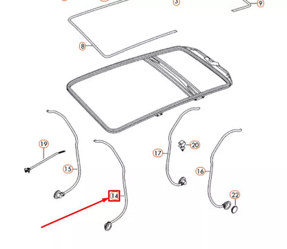 NEW AUDI Q7 4L FRONT LEFT WATER DRAINAGE HOSE 4L0877201A ORIGINAL