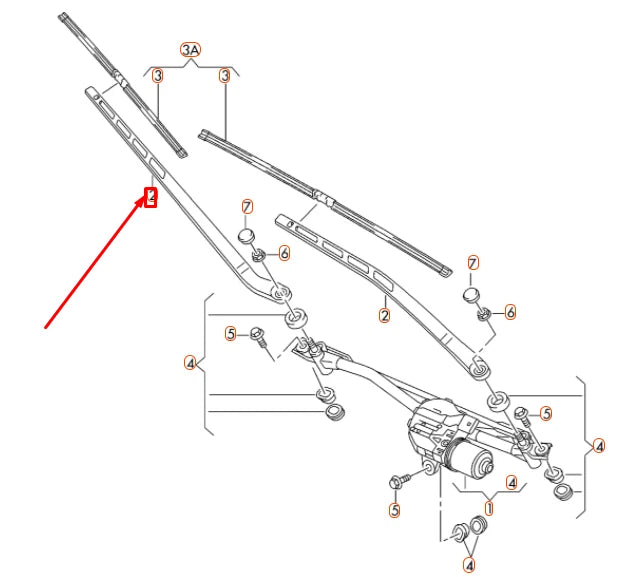 NEW AUDI A8 D4 FRONT WINDSHIELD RIGHT AERO WIPER ARM LHD 4H1955408A1P9 ORIGINAL