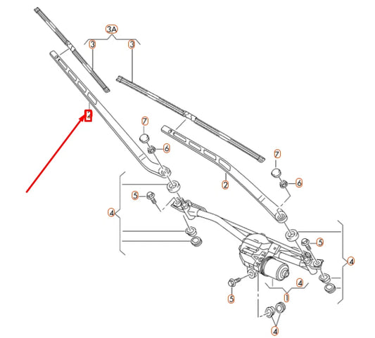 NEW AUDI A8 D4 FRONT WINDSHIELD RIGHT AERO WIPER ARM LHD 4H1955408A1P9 ORIGINAL