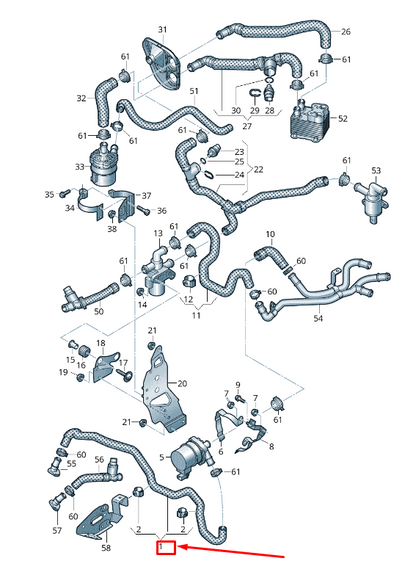 new audi q7 4m engine coolant hose 4m0145910c original