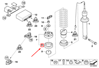 new bmw 6 e64 rear upper coil spring insulator 2282767 33532282767 original