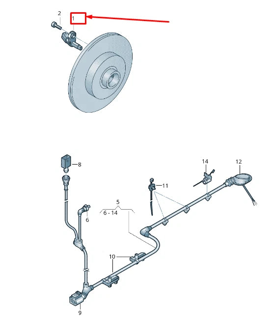 NEW VW ARTEON 3H REAR LEFT ABS SENSOR WHT003857C ORIGINAL