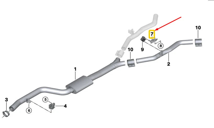 NEW BMW X5 G05 EXHAUST SYSTEM HANGER BRACKET 18307935435 7935435 2018 ORIGINAL