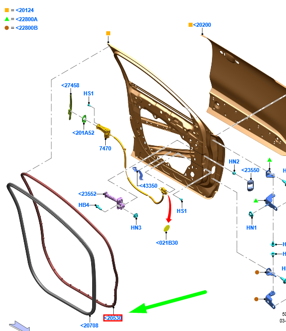 new ford kuga mk3 front right door seal weatherstrip assy 2434292 original
