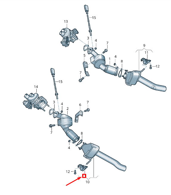 NEW VW TOUAREG 7P MK2 CATALYTIC CONVERTER BRACKET 7L6253144F ORIGINAL