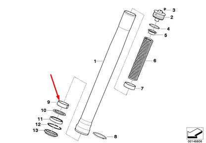 NEW BMW F-MODELS K7X F 800 GS 08 0219 0229 SLIDING SLEEVE 31427692149 ORIGINAL