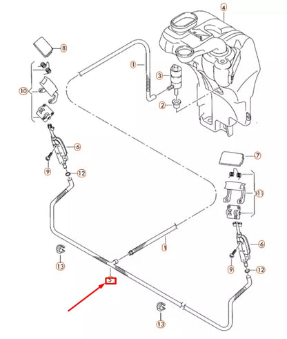 NEW AUDI A8 D3 HEADLIGHT WASHER SYSTEM CORRUGATED PIPE 4E0955974AB