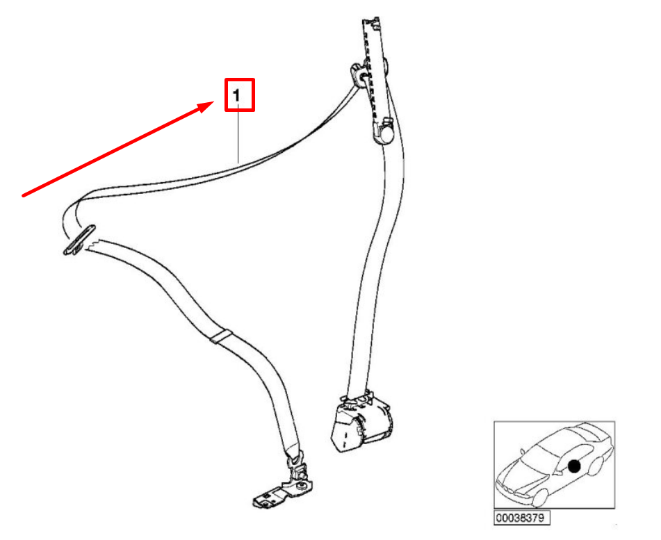 new bmw 5 e39 front left upper seatbelt force limiter 8198569 72118198569