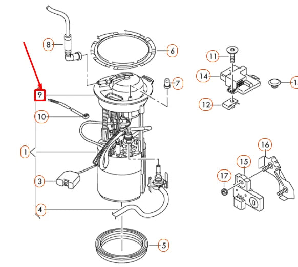 NEW AUDI Q5 8R FUEL FILTER 8R0919679C ORIGINAL