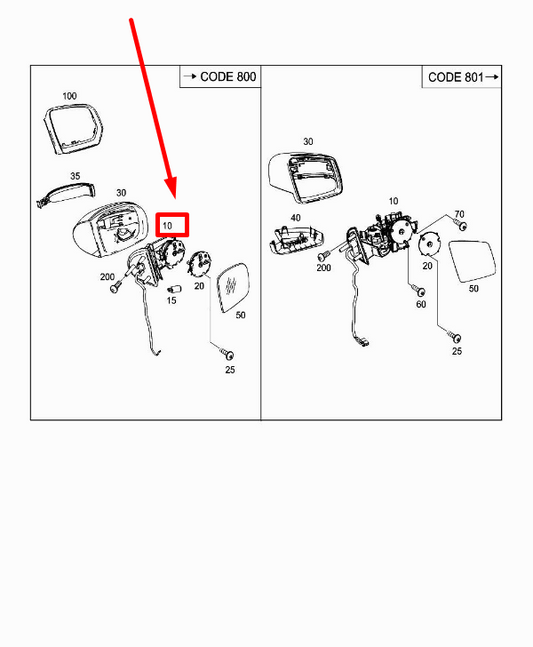 new mercedes-benz gl x164 front right wing mirror a1648102893 original