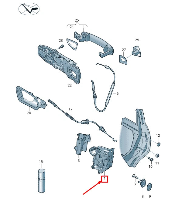 NEW VW POLO 6R, 6C REAR RIGHT DOOR LOCK 6C0839014A ORIGINAL
