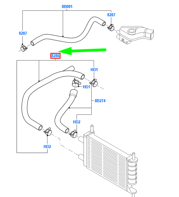 new ford ka mk1 radiator lower hose 1108090 xs51-8b273-cb original
