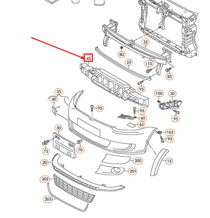 NEW VOLKSWAGEN TOURAN 1T FRONT FOAM FILLER PIECE 1T0807248K ORIGINAL