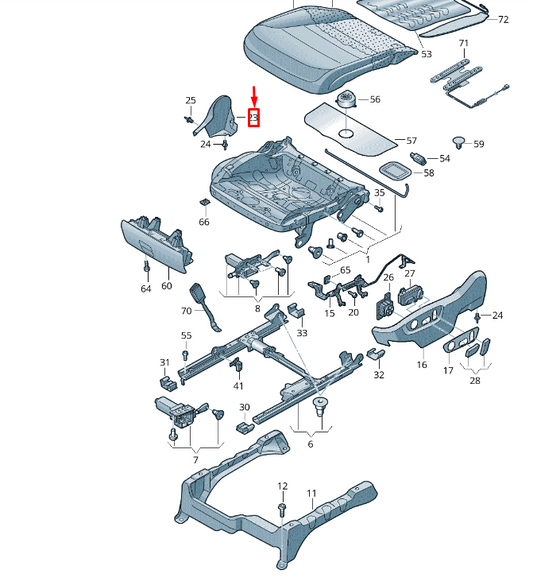 NEW VW TOUAREG 7P FRONT RIGHT FOLDING SEATBACK FITTING CAP 8T0881328A3G4