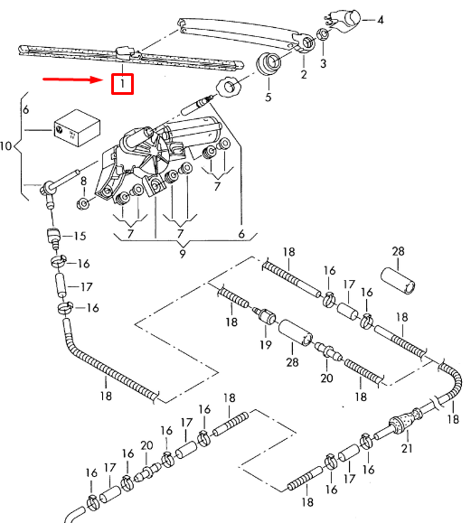 new volkswagen golf mk5 rear window wiper blade 6q6955425a original