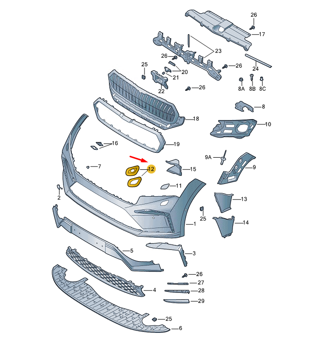 new skoda enyaq iv front left headlight washer system frame 5la807923a original