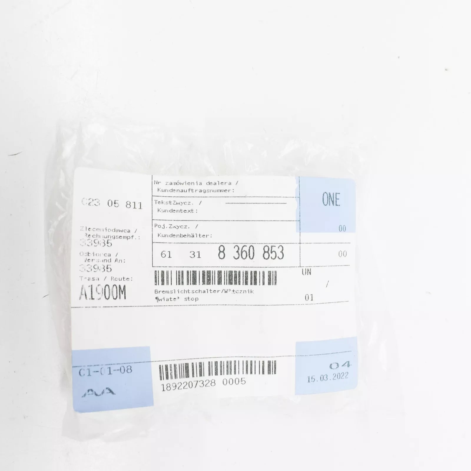 NEW BMW 5 E39 STOP LIGHT SWITCH 8360853 61318360853 ORIGINAL