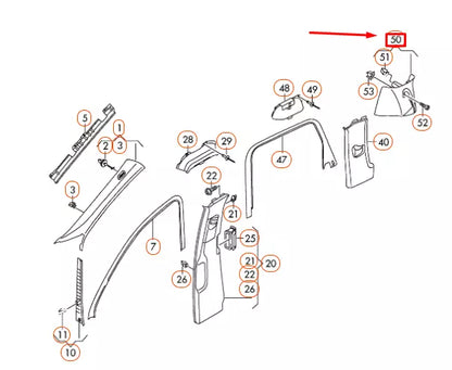 NEW VOLKSWAGEN TOUAREG 7P D-PILLAR LEFT UPPER TRIM 7P6867245YYT ORIGINAL