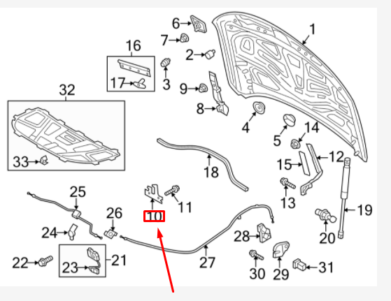 new audi a6 c7 front hood safety catch 4g0823485a original