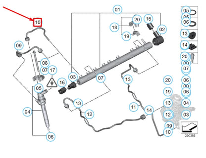NEW BMW 5 F10 PRESSURE HOSE ASSEMBLY 13538508162 8508162 ORIGINAL