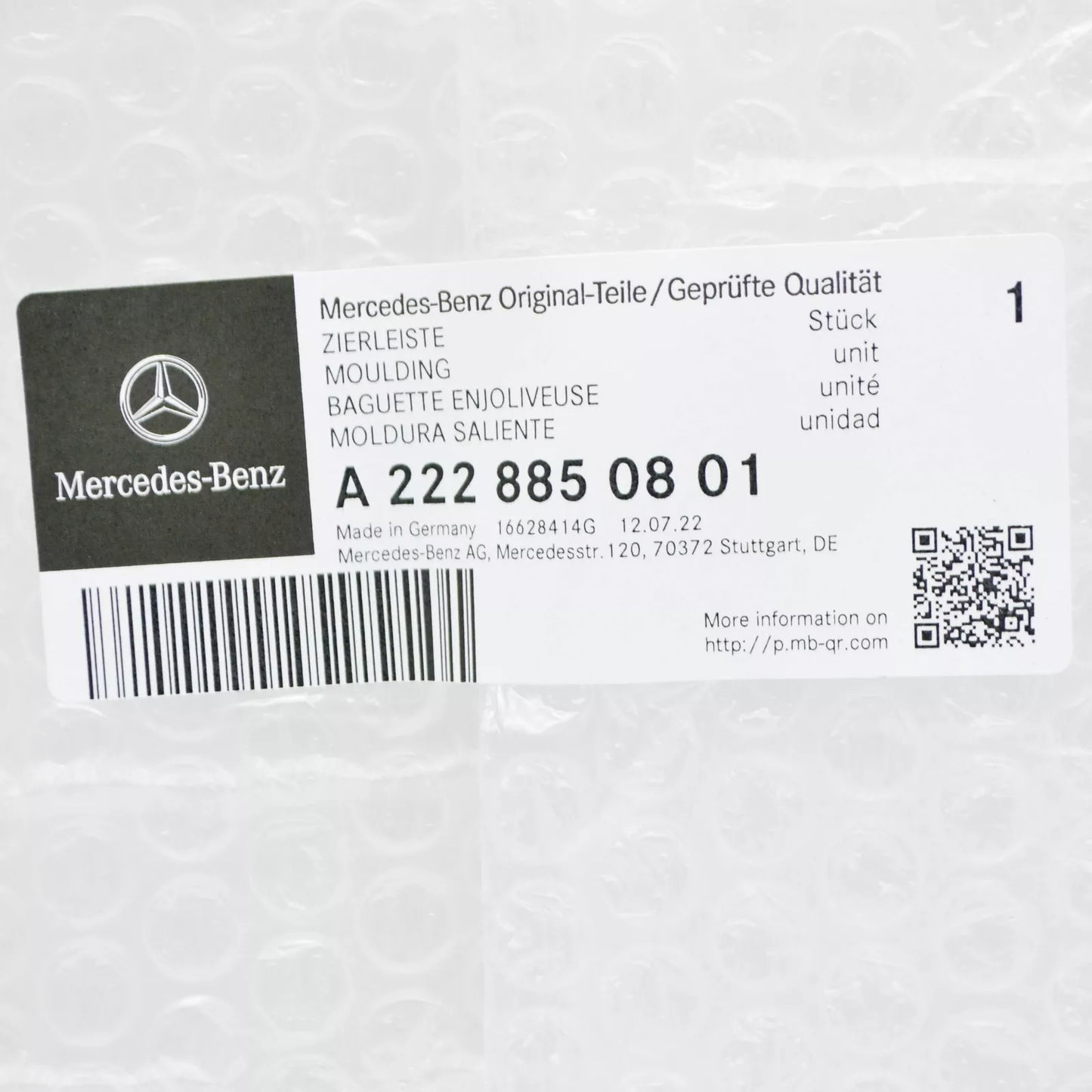 NEW MERCEDES-BENZ S W222 AMG FRONT LEFT BUMPER TRIM A2228850801 2018 ORIGINAL