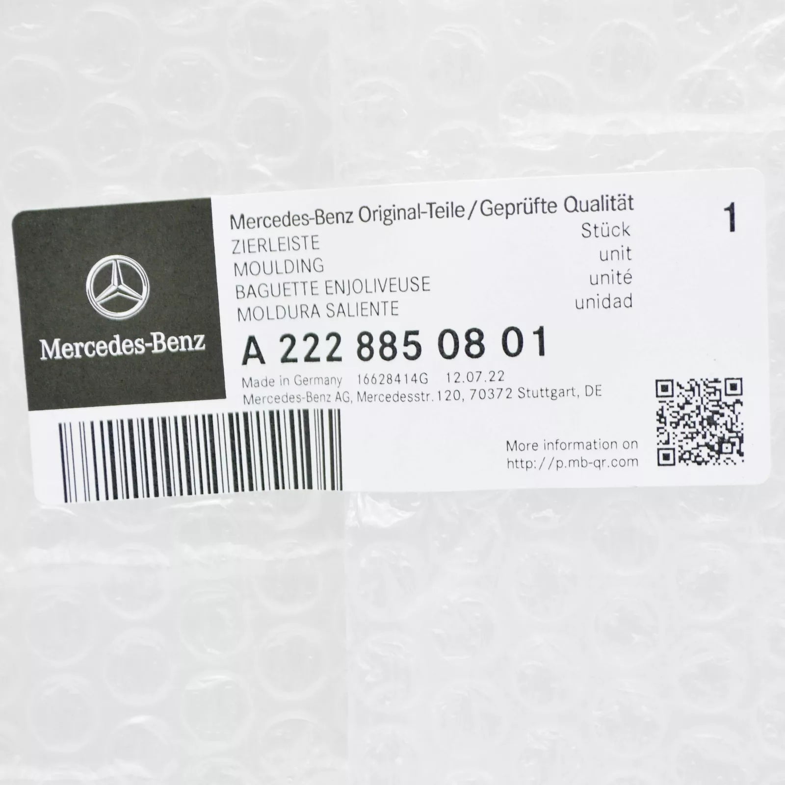 NEW MERCEDES-BENZ S W222 AMG FRONT LEFT BUMPER TRIM A2228850801 2018 ORIGINAL