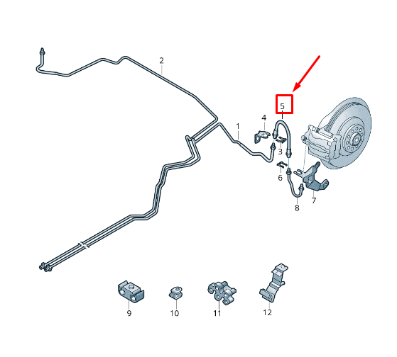 NEW AUDI Q3 8U REAR BRAKE HOSE 8U0611775A ORIGINAL