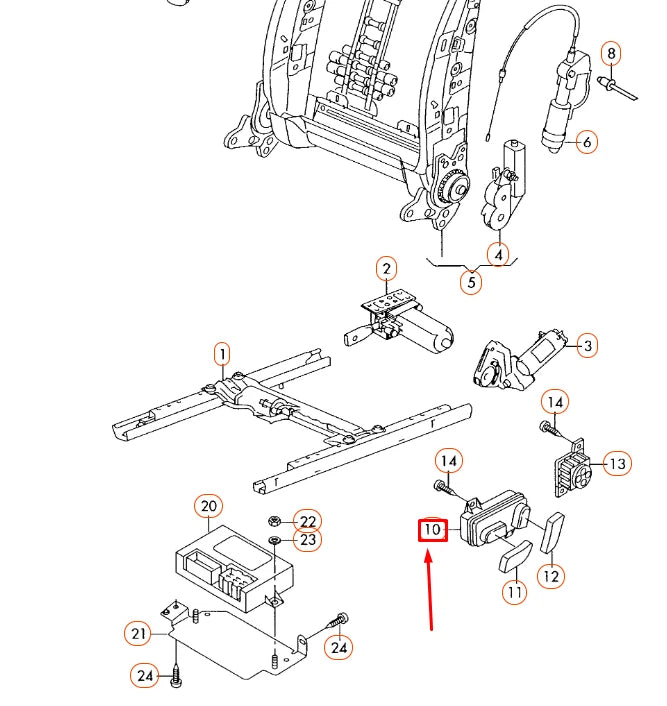 NEW AUDI TT 8J FRONT RIGHT SEAT CONTROL SWITCH UNIT 1Q0959748
