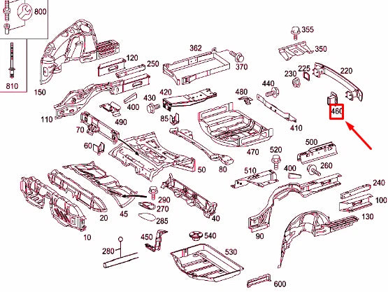 NEW MERCEDES-BENZ E W211 REAR END FLOOR LEFT REINFORCEMENT A2116105725 ORIGINAL